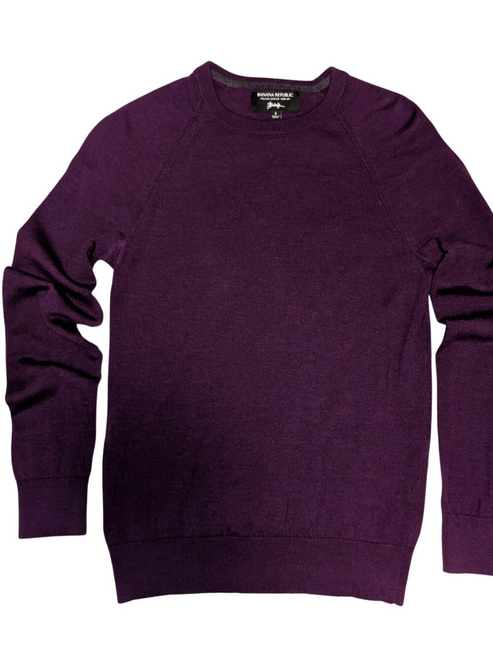 Banana Republic Italian Merino Wool Baruffa Crewneck Sweater Berry Purple Small